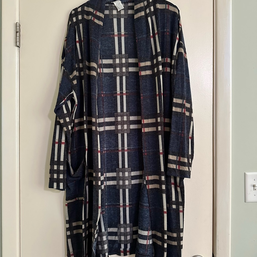 Brittany Black Checkered Knit Cardigan